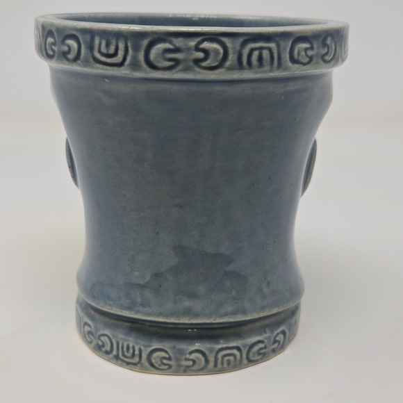 Tiki Farm 2012 Blue Tiki Mug Planter Coffee Cup Hawaiian Handmade Luau - Picture 2 of 6